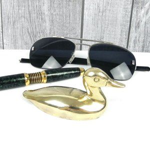 Solid Brass Duck Figure | Small Mallard Figurine | Vintage Brass Decor